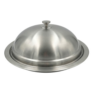 Premium Metallic Dome Serving Dish with Matching Tray – Elegant Food Cover X Large