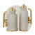 Modern Luxury | 2-Piece Vacuum Flask Set in Matte Grey with Gold Accents