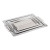 Set of 3 Silver & Gold Geometric Serving Trays – Polished Rectangular Design