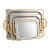 Rectangular Luxury Tray Set – 3‑Piece Silver Serving Trays with Ornate Gold Handles