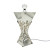 Silver Geometric Decorative Lamp with Crystal Top and Sculpted Branch Base