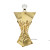 Gold Geometric Decorative Piece with Crystal Top and Sculpted Branch Base