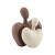 Abstract Couple Sculpture Set – Modern Brown & Cream Decorative Art Figures