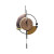 Modern Geometric Wall Clock – Brown Textured Face with Gold & Black Metal Accents