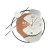 Modern Abstract Wall Clock – Layered Brown, White & Silver Design with Black Circular Frame