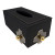 Modern Black Tissue Box Cover – Acrylic Side Mounts with Gold Accents