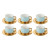 Set of 6 Light‑Blue Striped Porcelain Teacups with Gold Saucers – Gold‑Rimmed Luxury Design