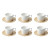 Set of 6 White Ceramic Teacups with Matching Beige Saucers – Minimalist Classic Design