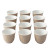 Set of 12 Beige Embossed Ceramic Cups – Modern Textured Design