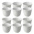 Set of 12 White Embossed Ceramic Cups – Modern Textured Design