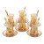Premium Amber-Tinted Tulip Tea Glass and Saucer Set with 3D Gold Butterfly and Floral Spoons