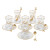 18‑Piece Glass Tea Set – Floral Gold‑Rim Cups, Matching Saucers & Gold Spoons