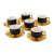 12‑Piece Black Ribbed Porcelain Cup & Gold Saucer Set – Luxury Edition