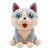 Plush Wolf Toy – Grey & Beige Soft Stuffed Animal with Blue Eyes