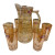 Amber Glass Pitcher Set with 6 Matching Cups – Premium Drinkware Collection