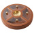 Round Brown Organizer Tray with Transparent Lid – 4 Compartments & Central Gold Bowl