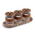 3‑Piece Glass Storage Jar Set – Leather‑Wrapped Jars with Gold Knobs on Decorative Tray
