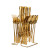 Premium Mirror-Gold Cutlery Set with Arched Wire Hanging Stand