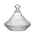 Elegant Clear Glass Decorative Dish with Wavy Ripple Texture and Domed Lid