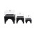 3‑Piece Clear Acrylic Storage Box Set with Black Base & Round Knob Lids