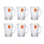 6‑Piece Clear Spiral Glass Mug Set with Gold‑Trimmed Rim – Heat‑Resistant Drinkware