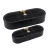 2‑Piece Black Oval Storage Box Set with Clear Lid & Gold Pearl Handle (Large + Small)