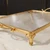The Royal Fluted Glass & Gold Footed Serving Tray