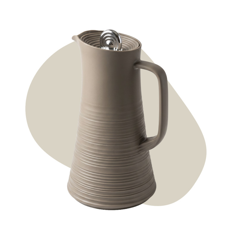 Ribbed Insulated Thermos (Taupe)– Modern Elegance for Everyday Dhiyafa
