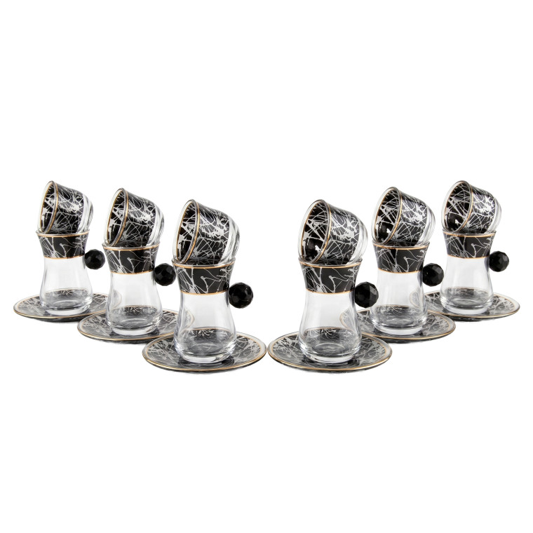 18‑Piece Luxury Tea & Arabic Coffee Set – 6 Coffee Cups, 6 Tea Cups, 6 Plates