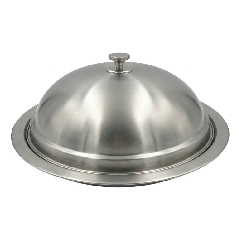 Premium Metallic Dome Serving Dish with Matching Tray – Elegant Food Cover XX Large