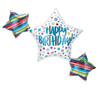 Helium Birthday Star Trio Balloon- 39"