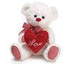 White Teddy Bear With Heart- 10"