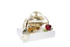 Gold Ruffled Honey Dish With Honey