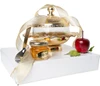 Gold Ruffled Honey Dish With Honey