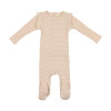 Lil Legs Ribbed Footie- Pink Stripe