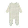 lil Legs Grid Footie- Cream/Blue