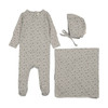 Lil Legs Printed Wrap Layette Set- Pale Blue