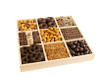 Wooden Tray 9 Sections With Chocolate And Nuts