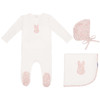 Minilabel Liberty Bunny Layette Set- White/Pink