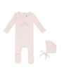 Minilabel Embroidered Carriage Footie And Hat- Pink