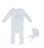 Minilabel Embroidered Carriage Footie And Hat- Blue