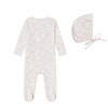 Mini Label Pink Toile Butterfly Footie And Bonnet