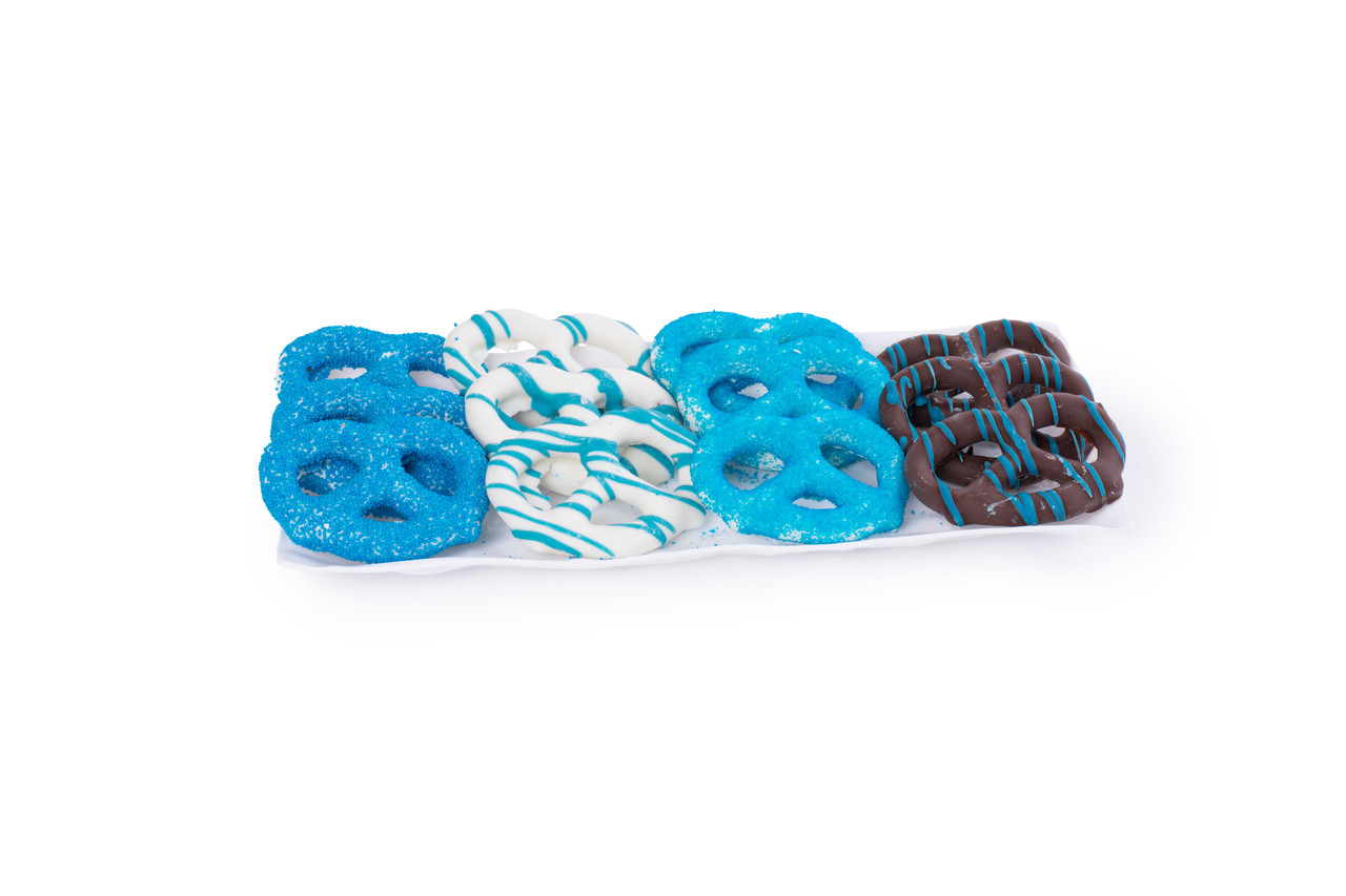 Chocolate Covered Pretzel Tray Small Blue Confection Collection