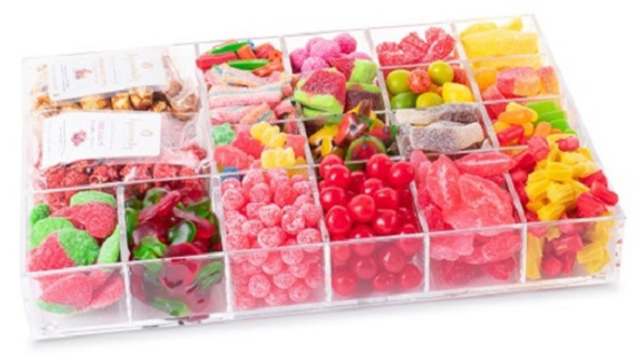 Buy Freestanding acrylic candy organizer with Custom Designs 