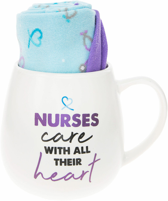 Mug With Socks- Nurses Care With All Their Heart