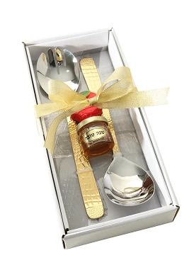 Salad Spoons With Honey Jar