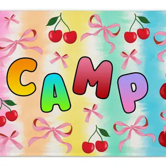 Mat For Camp - Bows And Cherries