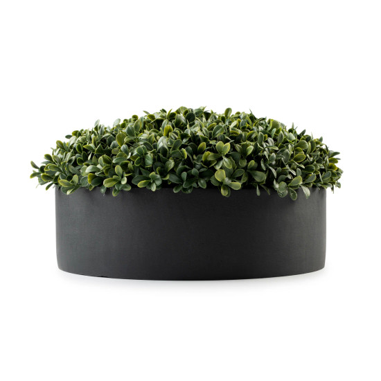 Round Boxwood Black Planter
