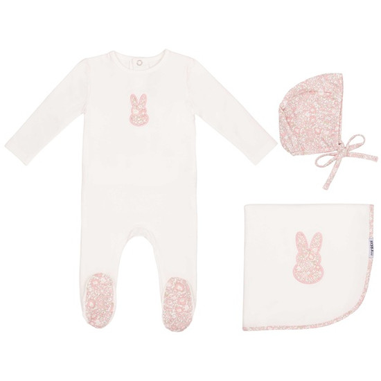 Minilabel Liberty Bunny Layette Set- White/Pink