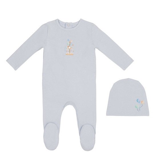 Minilabel Carousel Footie And Hat- Blue